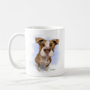 Taza De Café Dibujo animado de Pit Bull lindo
