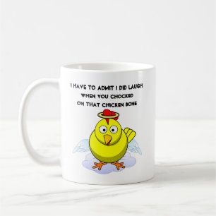 Taza De Café Dibujo animado de pollo riendo en el cielo