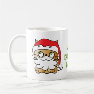 Taza De Café Dibujo animado de Santa Claus gato personalizado d