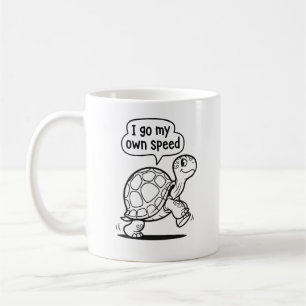 Taza De Café Dibujo animado de tortuga motivacional lindo