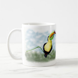 Taza De Café Dibujo animado de un tucán feliz