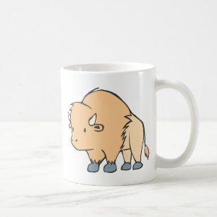 Taza De Café Dibujo animado del búfalo