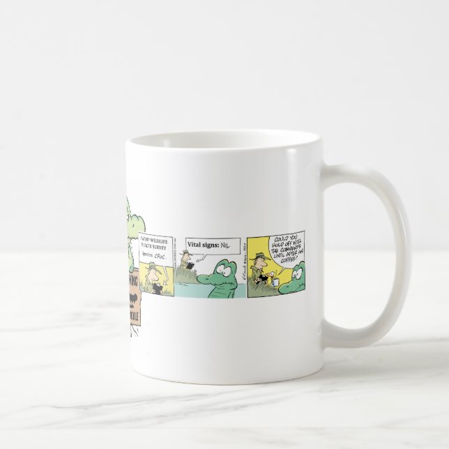 Taza De Café Dibujo animado del cocodrilo del pantano (Derecha)