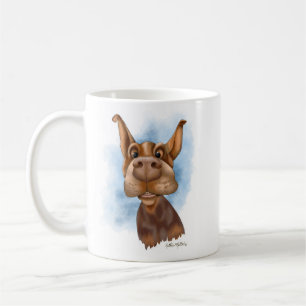 Taza De Café Dibujo animado del Doberman Boop el Snoot