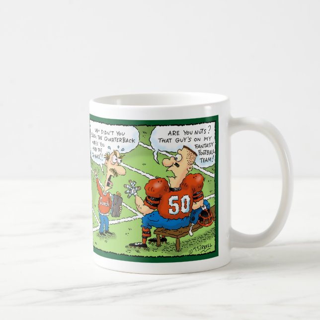 Taza De Café Dibujo animado del fútbol de la fantasía (Derecha)