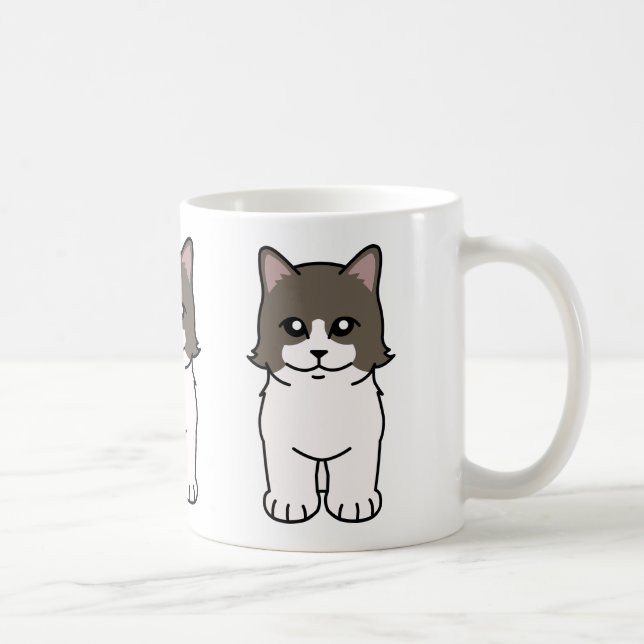 Taza De Café Dibujo animado del gato de Munchkin (Derecha)