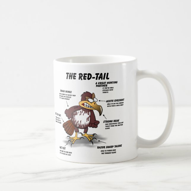 Taza De Café dibujo animado del halcón de la Rojo-cola (Derecha)
