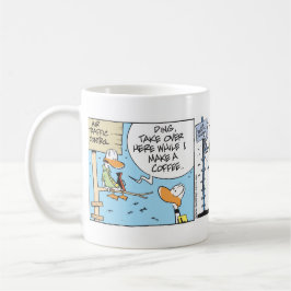 Taza De Café Dibujo animado del humor del café de la aviación