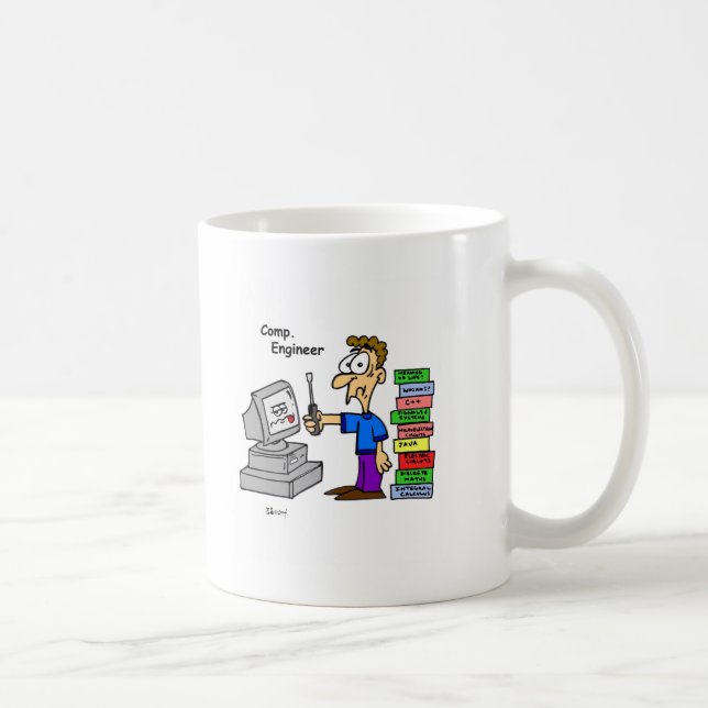 Taza De Café Dibujo animado del ingeniero informático (Derecha)