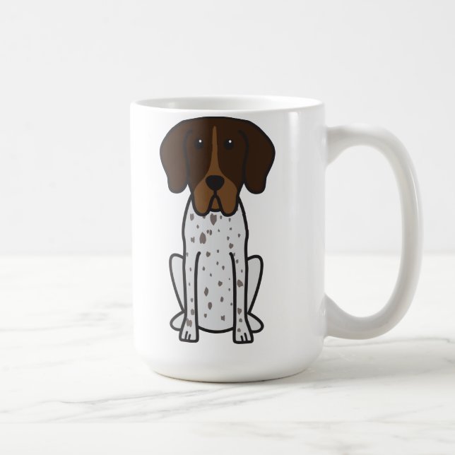 Taza De Café Dibujo animado del perro de Braque Francais (Derecha)