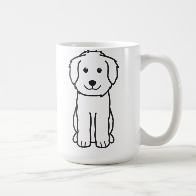 Taza De Café Dibujo animado del perro de Goldendoodle (Derecha)