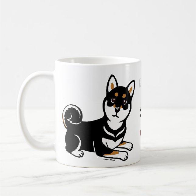 Taza De Café Dibujo animado del perro de Kuro Shiba Inu (Izquierda)
