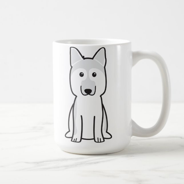 Taza De Café Dibujo animado del perro de pastor alemán (Derecha)
