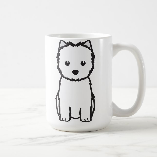 Taza De Café Dibujo animado del perro de Terrier de mojón (Derecha)