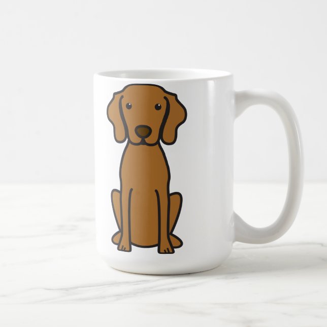 Taza De Café Dibujo animado del perro de Vizsla (Derecha)