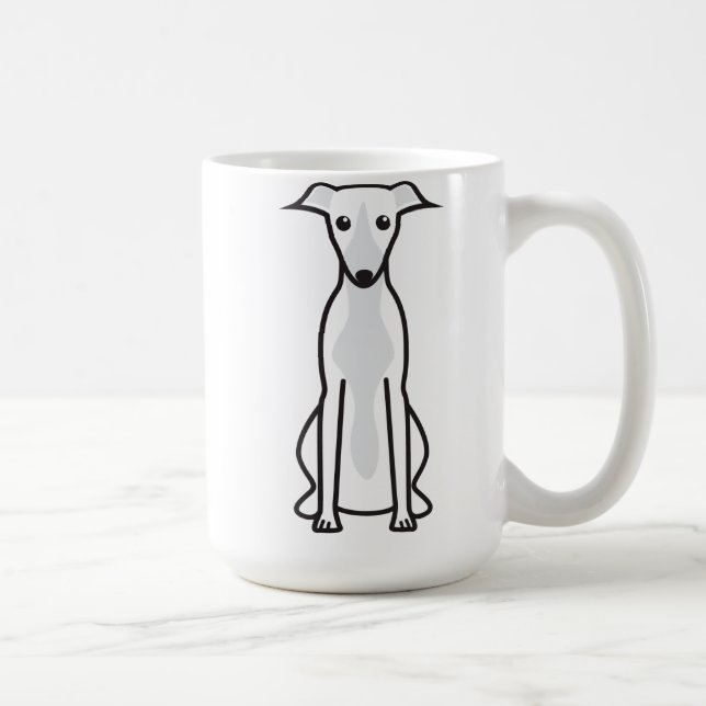 Taza De Café Dibujo animado del perro de Whippet (Derecha)