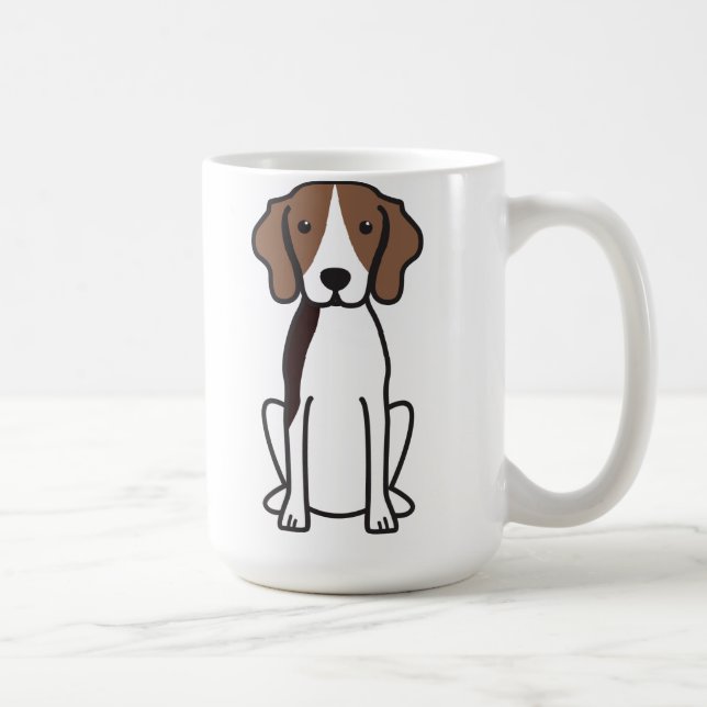 Taza De Café Dibujo animado del perro del Coonhound del (Derecha)