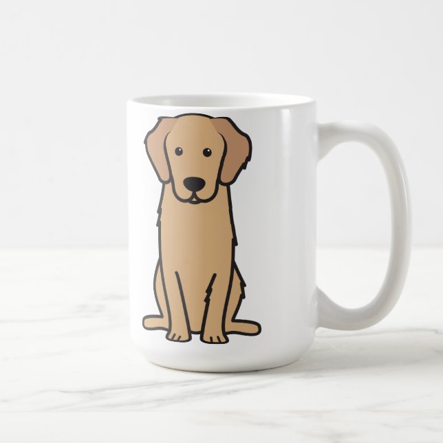 Taza De Café Dibujo animado del perro del golden retriever (Derecha)