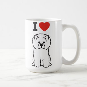 Taza De Café Dibujo animado del perro del perro chino de perro