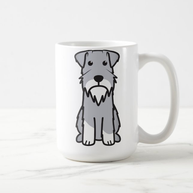 Taza De Café Dibujo animado del perro del Schnauzer miniatura (Derecha)