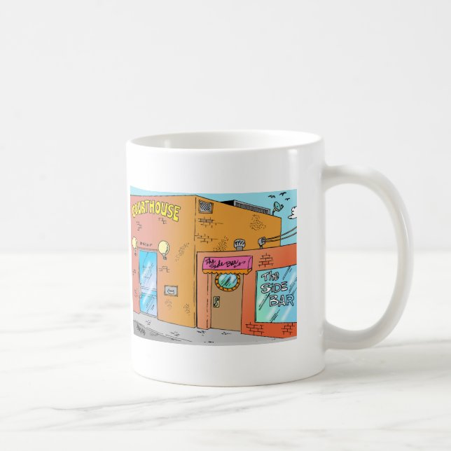 Taza De Café Dibujo animado del tribunal (Derecha)