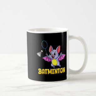 Taza De Café Dibujo Animado Divertido De Bádminton Murciélago J