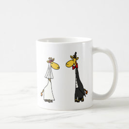Taza De Café Dibujo animado divertido de la boda de novia y del