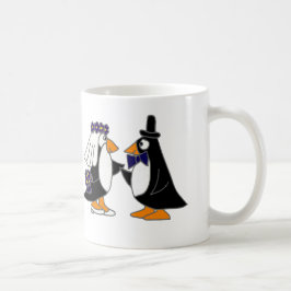 Taza De Café Dibujo animado divertido de la boda de novia y del