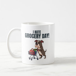 Taza De Café Dibujo animado divertido de un Pitbull comprando c
