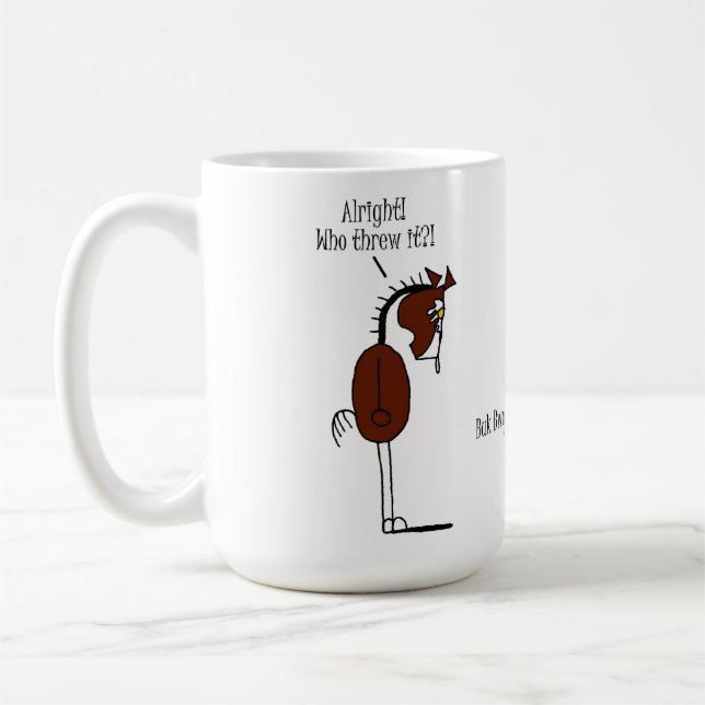 Taza De Café Dibujo animado divertido del caballo y del pollo (Izquierda)