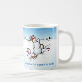 Taza De Café Dibujo animado divertido del muñeco de nieve del