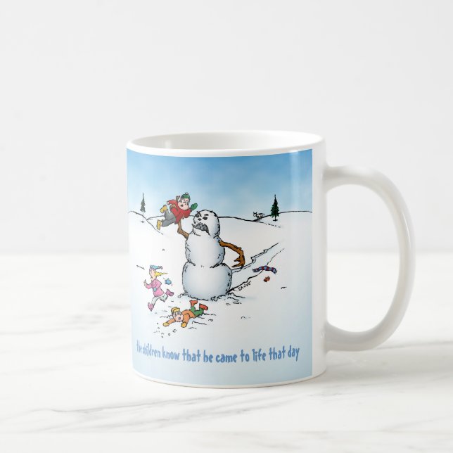Taza De Café Dibujo animado divertido del muñeco de nieve del (Derecha)