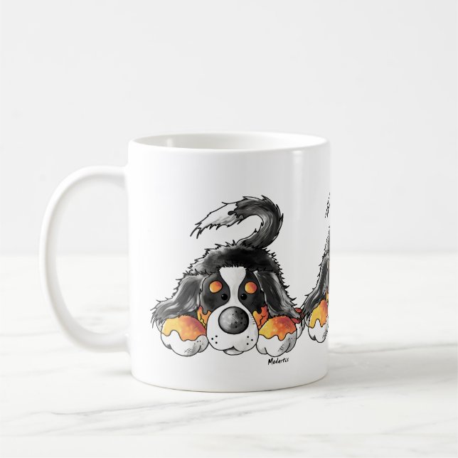 Taza De Café Dibujo animado divertido del perro de montaña de (Izquierda)
