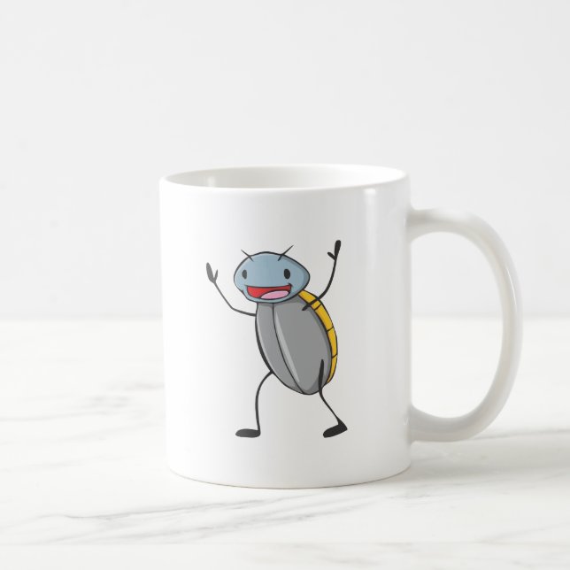Taza De Café Dibujo animado feliz de la cucaracha de Madagascar (Derecha)