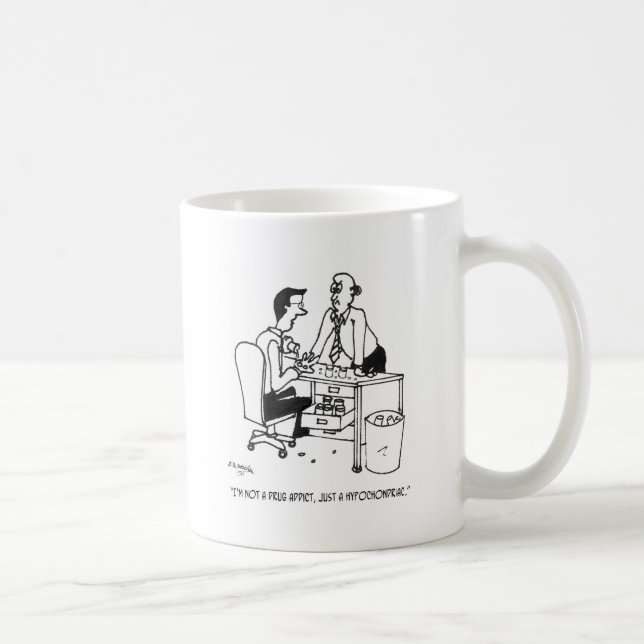 Taza De Café Dibujo animado hipocondriaco 3104 (Derecha)
