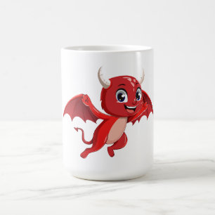 Taza De Café Dibujo animado lindo diablo volador
