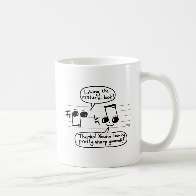 Taza De Café Dibujo animado musical del humor (Derecha)