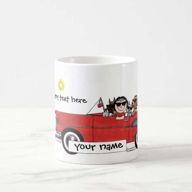 Taza De Café Dibujo animado personalizado amante del coche (Centro)