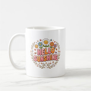 Taza De Café Dibujo Animado Soleado Hola Sunshine Alegre