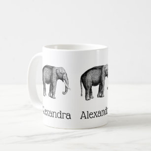 Taza De Café Dibujo Antiguo de Elefante