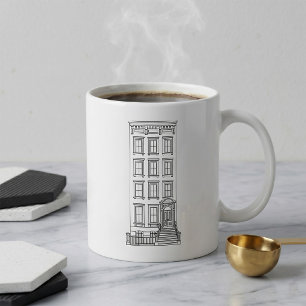 Taza De Café Dibujo clásico de apartamento con escalinata de Nu