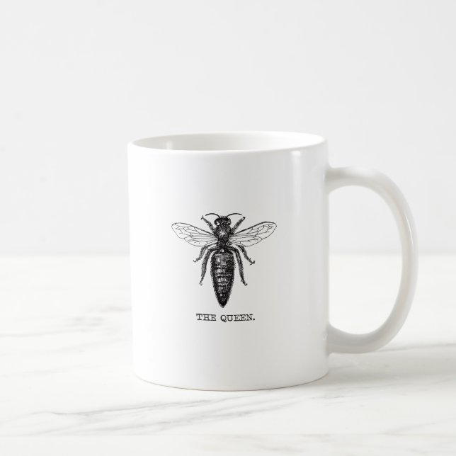 Taza De Café Dibujo clásico del Ilustracion Queen Bee (Derecha)