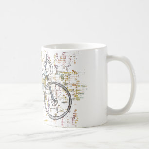 Taza De Café Dibujo colorido de la bici