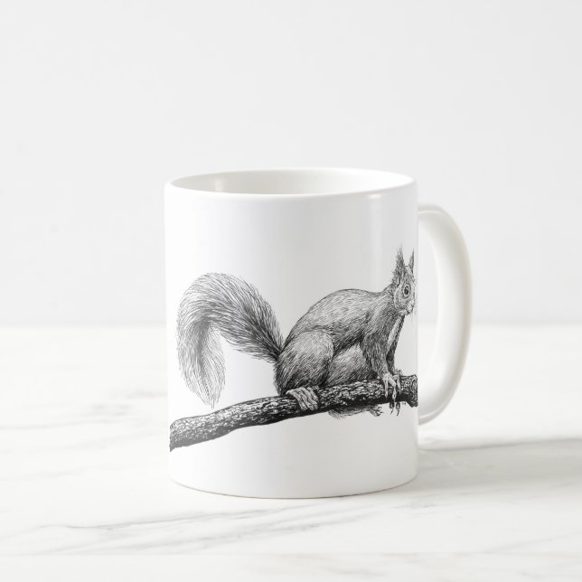 Taza De Café Dibujo de ardillas (Anverso derecho)