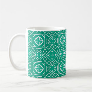 Taza De Café Dibujo de arte africano. Impresión tribal. Ikat C