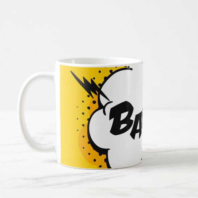 Taza De Café Dibujo de burbuja de discursos de arte pop con tex (Izquierda)