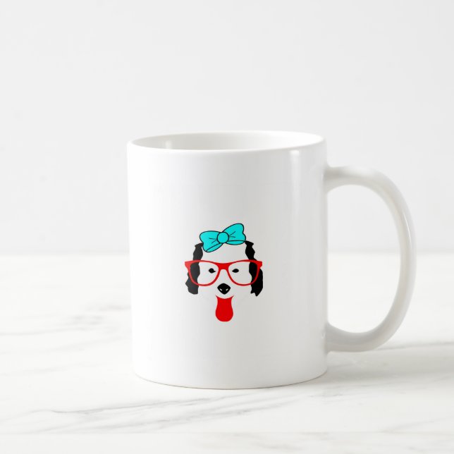 Taza De Café Dibujo de cabeza de perro divertida (Derecha)