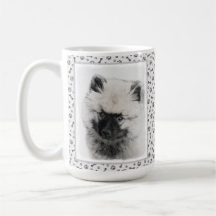Taza De Café Dibujo de cachorro Keeshond - Arte de perro origin