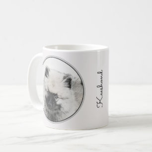 Taza De Café Dibujo de cachorros de Keeshond - Arte de perros o