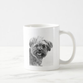 Taza De Café Dibujo de carbón de leña de la mezcla de Yorkie